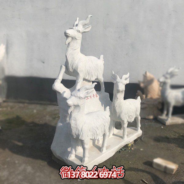 十二生肖石雕擺件，美化園林景觀