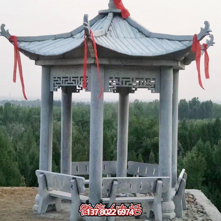 精致大理石雕涼亭，讓您在公園乘涼休息