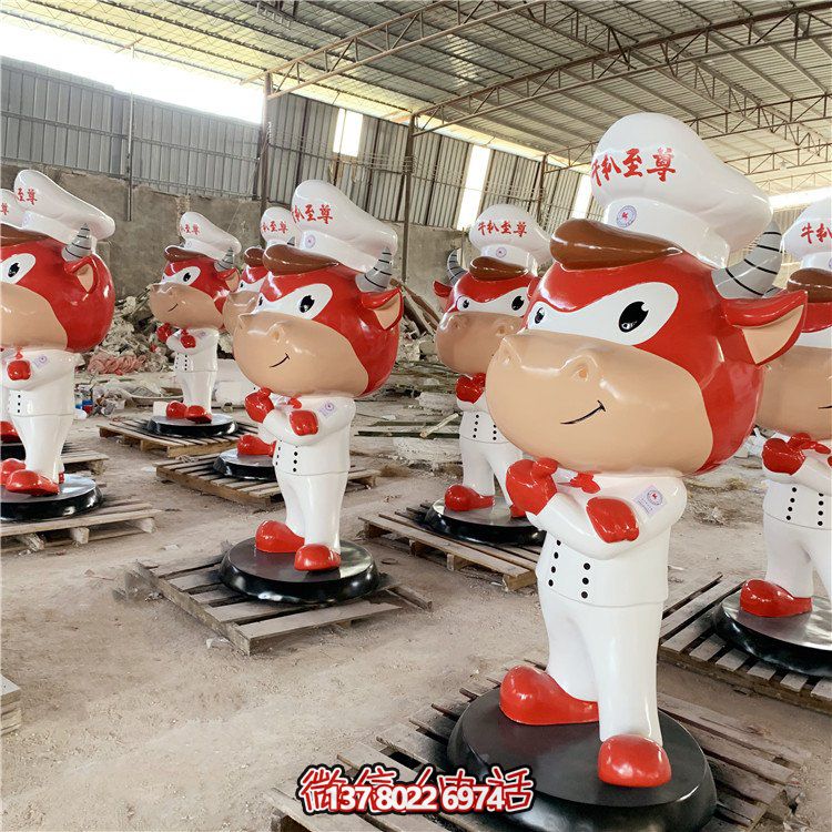 玻璃鋼制卡通公仔門口擺件，吸引人流招攬商場店鋪