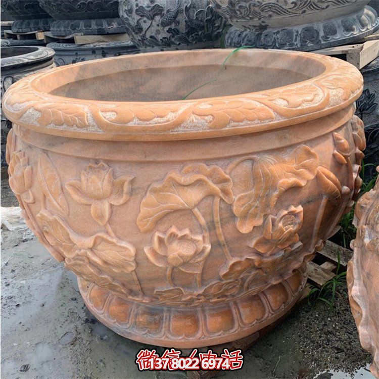 精美仿古大理石石雕擺件，點綴室內(nèi)庭院，完美裝點魚缸