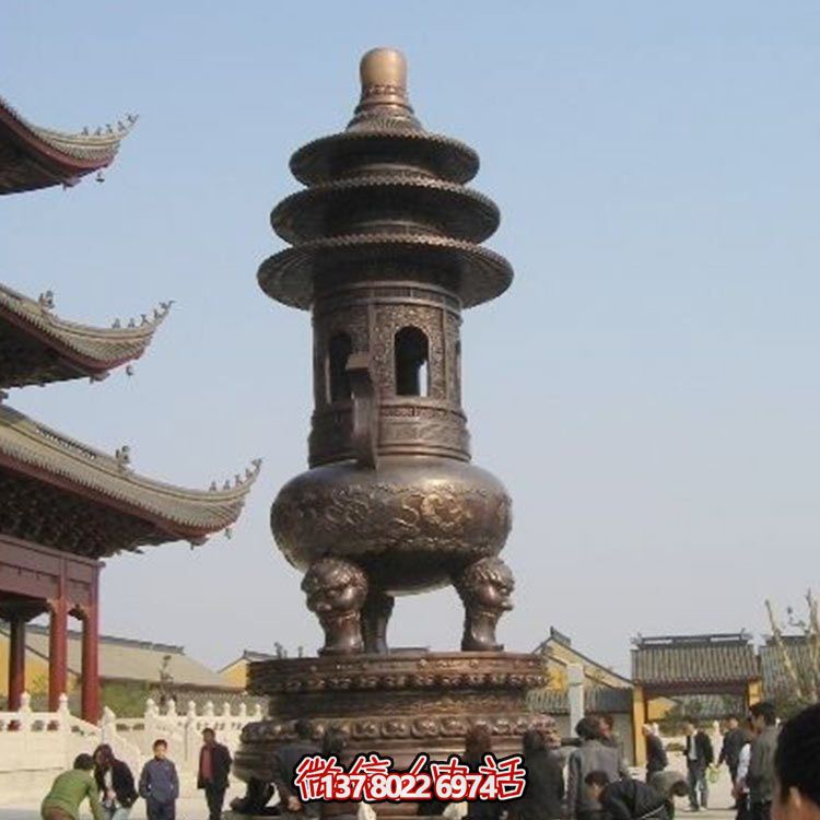精美鑄銅大型寶蓋香爐，祈福燒香進(jìn)寶