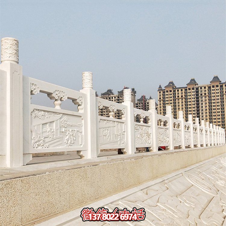 漢白玉扶手欄板，提升公園河道景觀