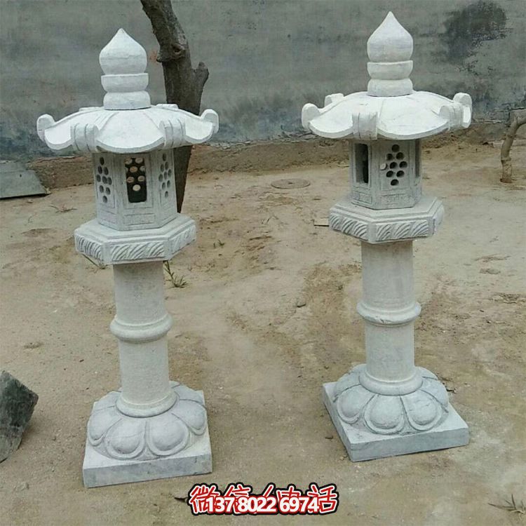 太陽能仿古中式大理石石燈，點亮你的花園