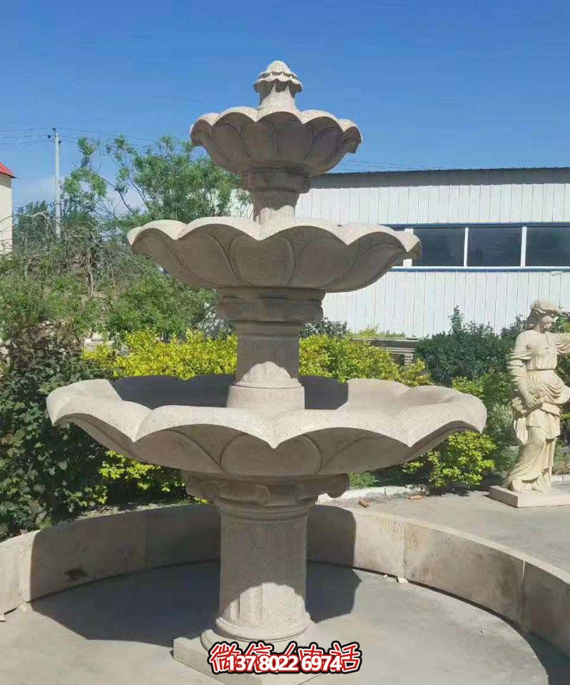 多層噴泉雕塑，裝點工廠區(qū)