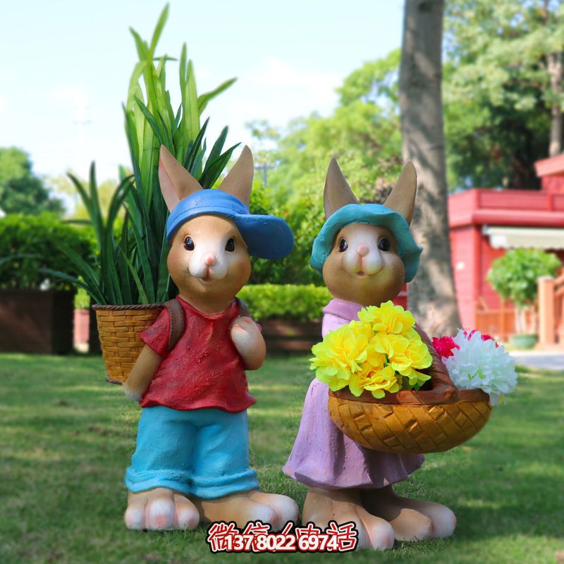 玻璃鋼兔子雕塑，只有可愛而不失大氣！