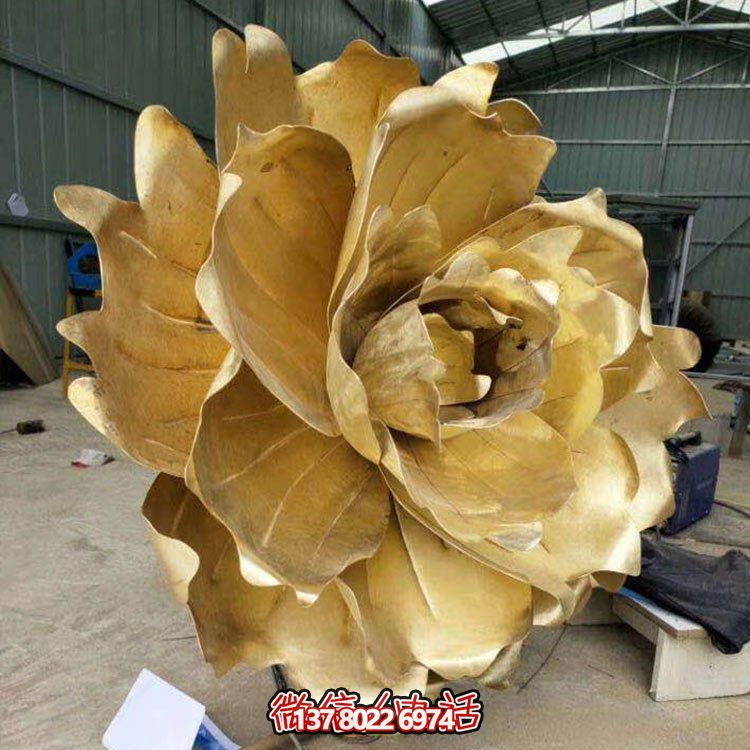 不銹鋼蓮花擺件，彩繪噴漆外觀