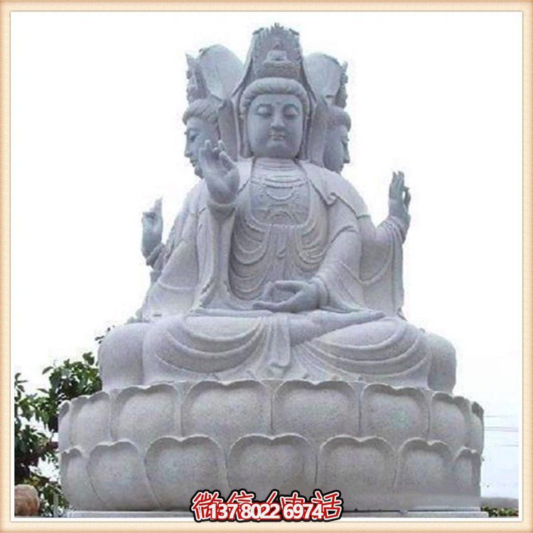 大理石觀音石雕，滴水祈福