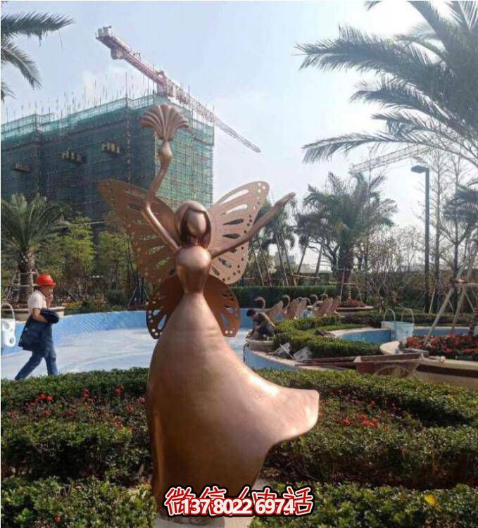 玻璃鋼景區(qū)雕塑，夢(mèng)幻般的仙子、公主、天使、精靈、蝴蝶、小人像