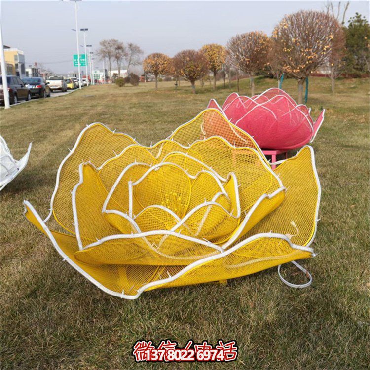 不銹鋼玫瑰花鏤空雕塑擺件，點綴戶外公園花園