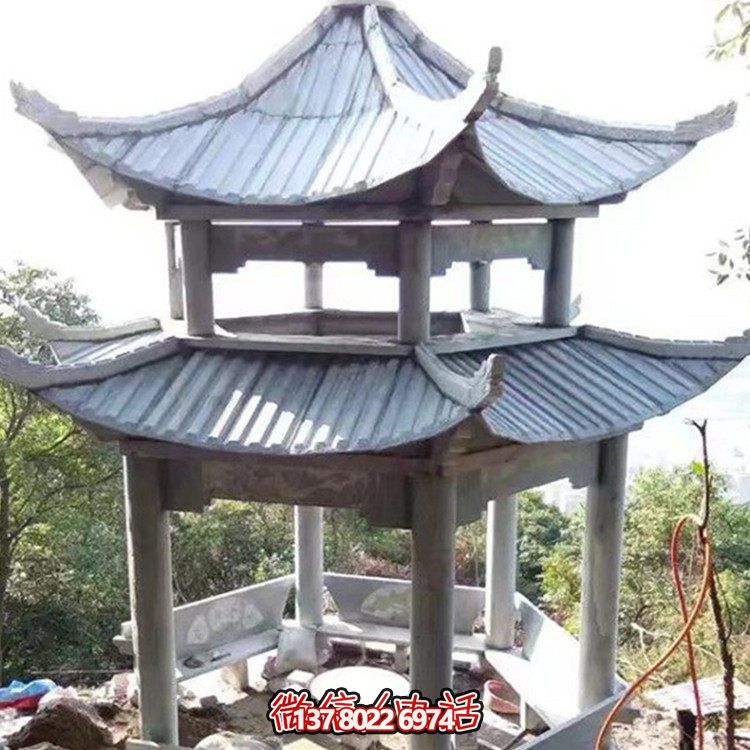 經(jīng)典雙層大理石雕塑涼亭，給你不一樣的室外體驗