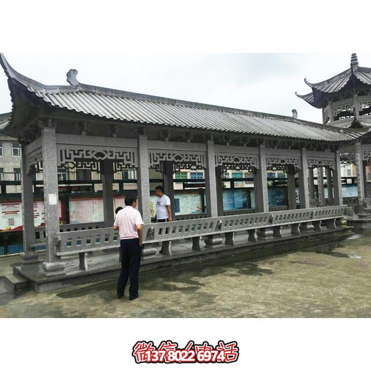 大理石石雕景區(qū)庭院石凳長廊雕塑