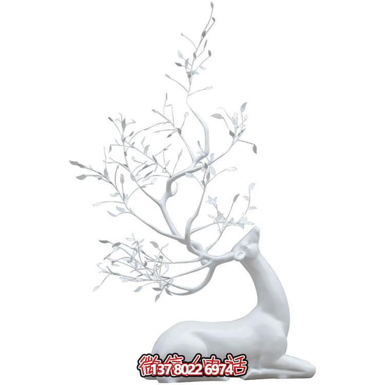 玻璃鋼雕塑梅花鹿，抽象戶外園林裝飾