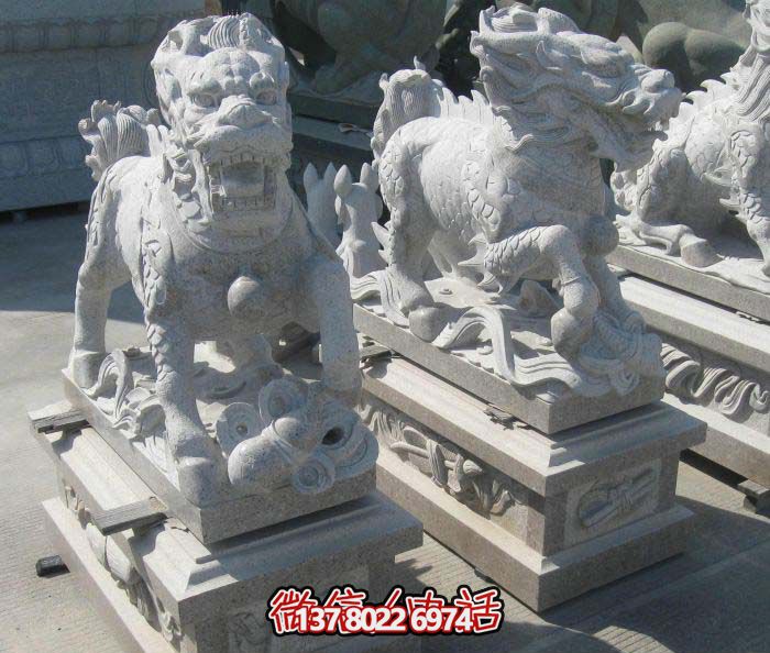 精美大理石石雕麒麟雕塑，一件精致的家居裝點(diǎn)品