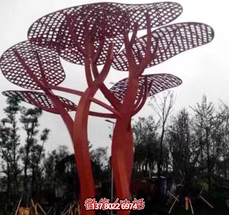 兒童安全游樂園，不銹鋼網(wǎng)格樹雕塑裝置