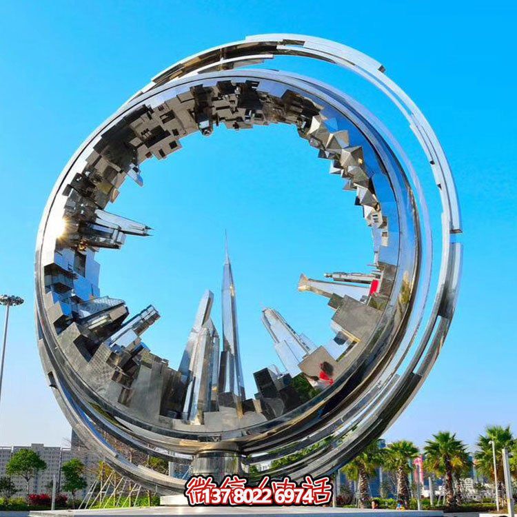 不銹鋼抽象齒輪雕塑，點(diǎn)綴園林景觀