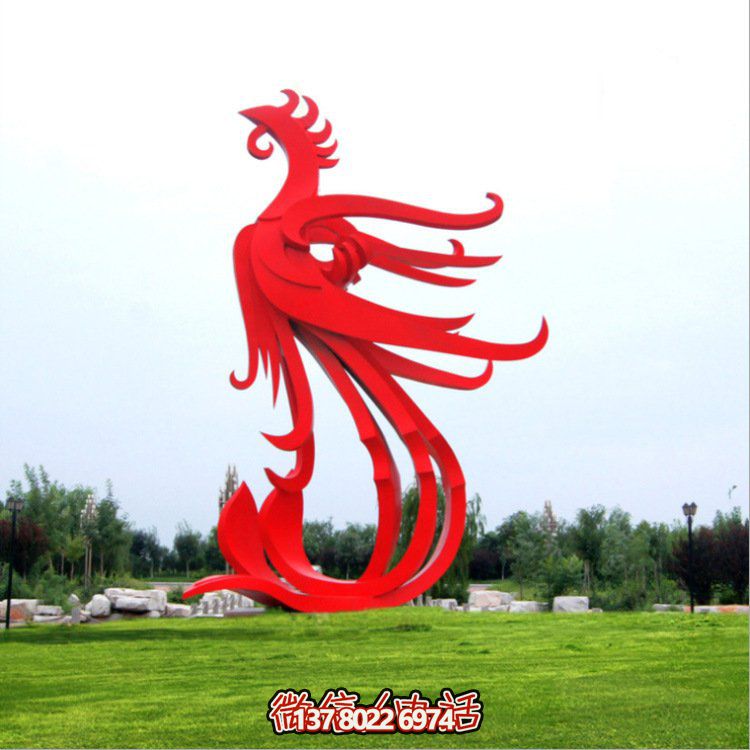 抽象鳳凰不銹鋼雕塑——拓展戶(hù)外空間的靈魂