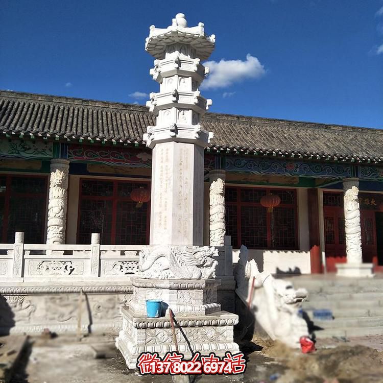 藝術精美的大型寺廟經(jīng)幢雕塑