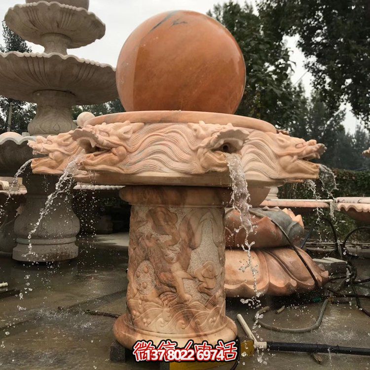 天然紅木雕刻龍頭風水球，企業(yè)禮品貼心挑選