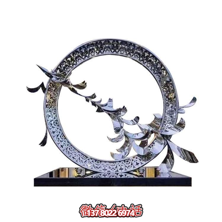 不銹鋼創(chuàng)意鴿子圓環(huán)擺件，裝點(diǎn)戶外園林景觀