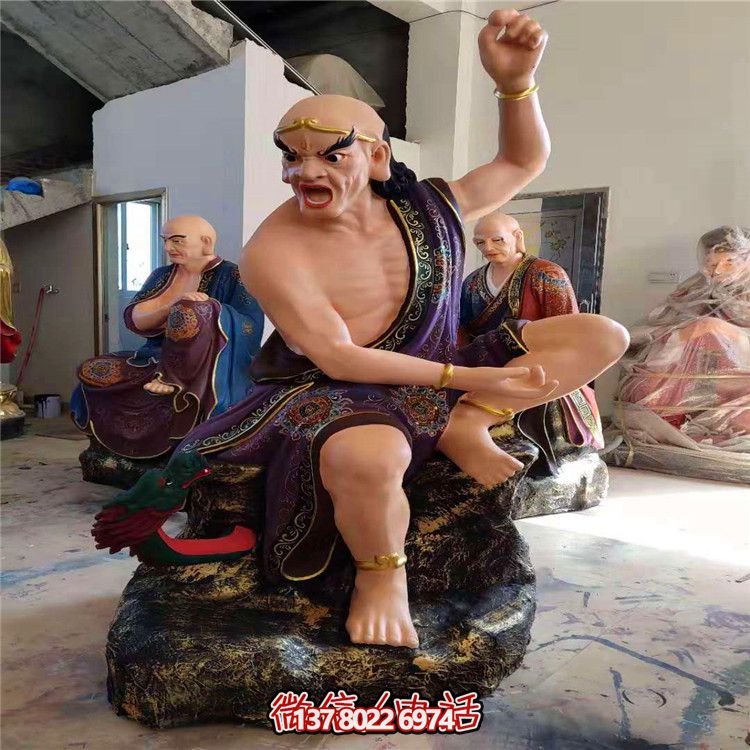 玻璃鋼十八羅漢彩繪雕塑，美麗神圣的景區(qū)裝飾