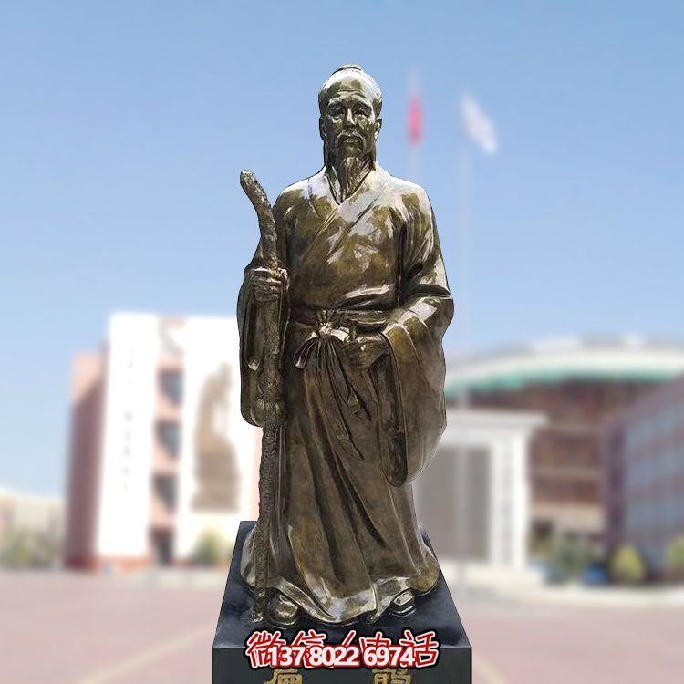 仿銅扁鵲雕塑，玻璃鋼制戶外裝飾