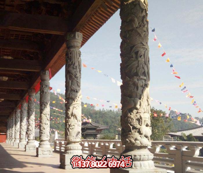 傳承古典藝術(shù)，精美石雕龍柱漢白玉浮雕
