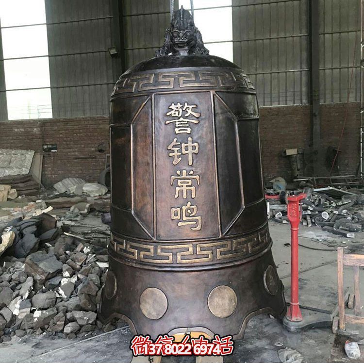 大型仿銅鐘玻璃鋼雕塑，給景區(qū)、寺廟、園林帶來更多美好