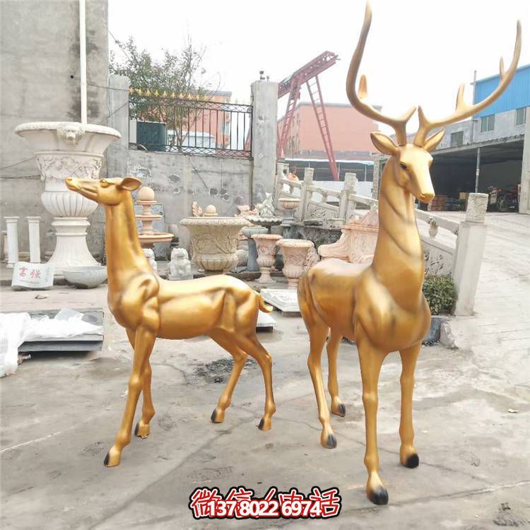 高雅優(yōu)美的梅花鹿雕塑，提升小區(qū)、別墅及戶外景觀美感