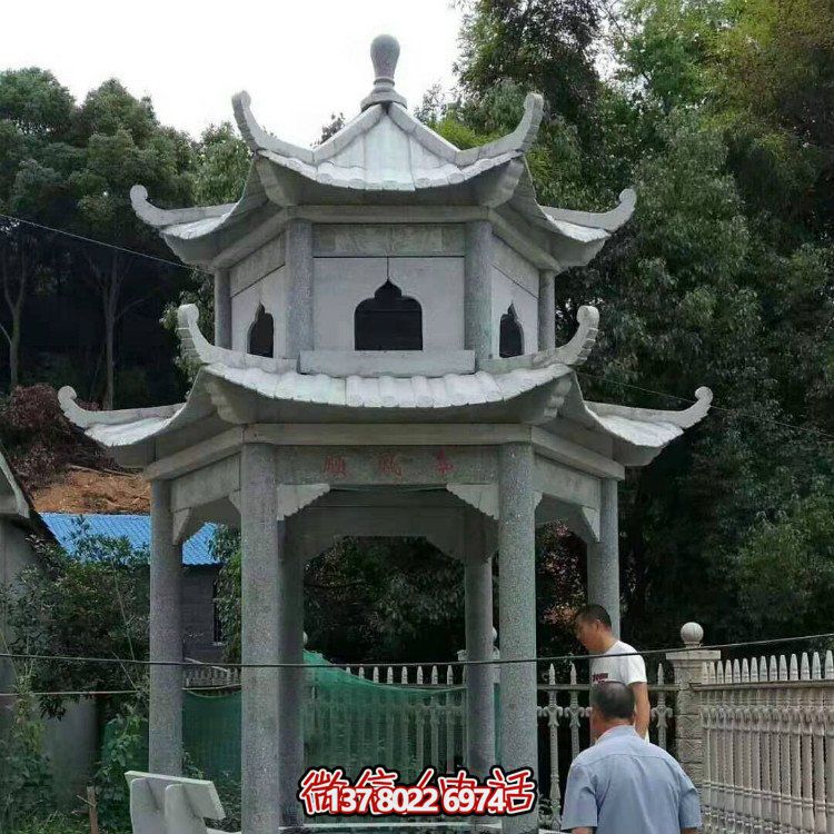 大型石雕涼亭，精美的室外裝飾
