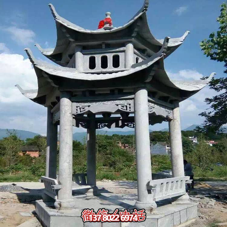 優(yōu)雅雙層石雕涼亭，給您的園林添彩