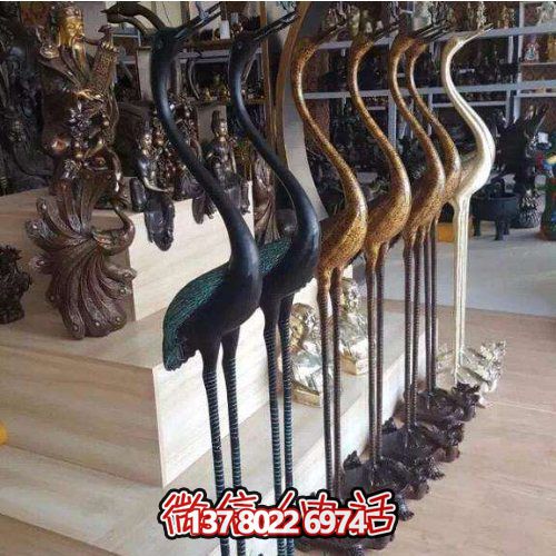 精美銅雕擺件，裝飾園林景區(qū)的丹頂鶴雕塑