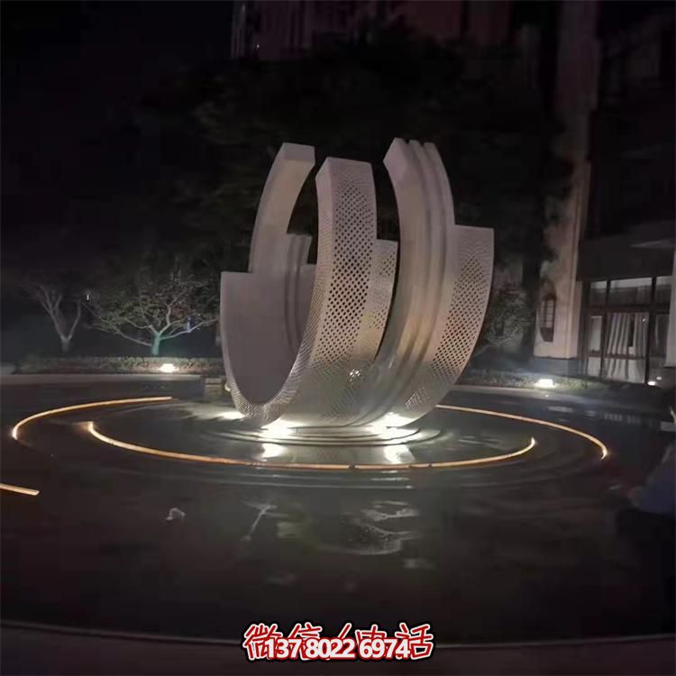 不銹鋼噴泉雕塑裝飾擺件，點綴售樓小區(qū)的美麗