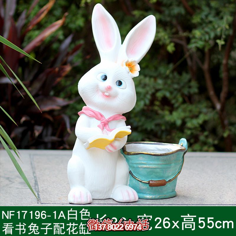 玻璃鋼兔子雕塑，為公園增色