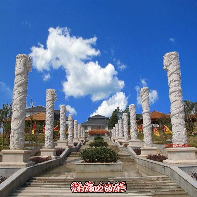 漢白玉龍柱石雕，傳承中華園林文化精髓