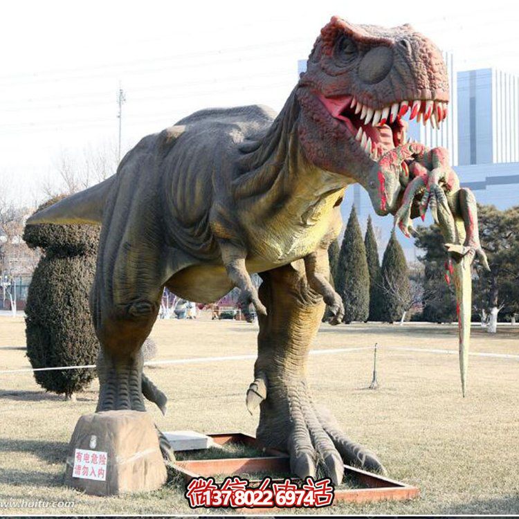 玻璃鋼仿真恐龍雕像，為動物園、園林等戶外場所擺放