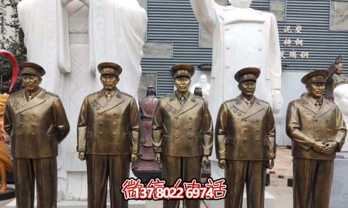 不銹鋼仿銅雕塑十大元帥雕像，精彩綻放在廣場(chǎng)