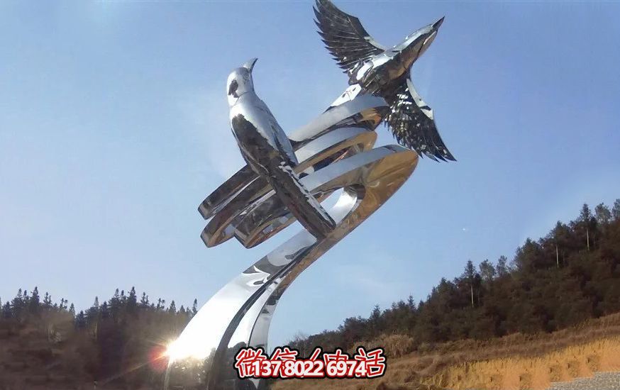 不銹鋼和平鴿雕塑，營(yíng)造和諧的園林景觀