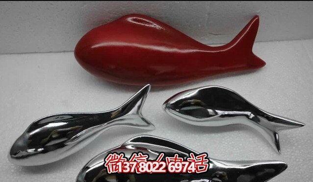 精致簡(jiǎn)約不銹鋼魚(yú)雕塑，點(diǎn)綴室內(nèi)裝飾