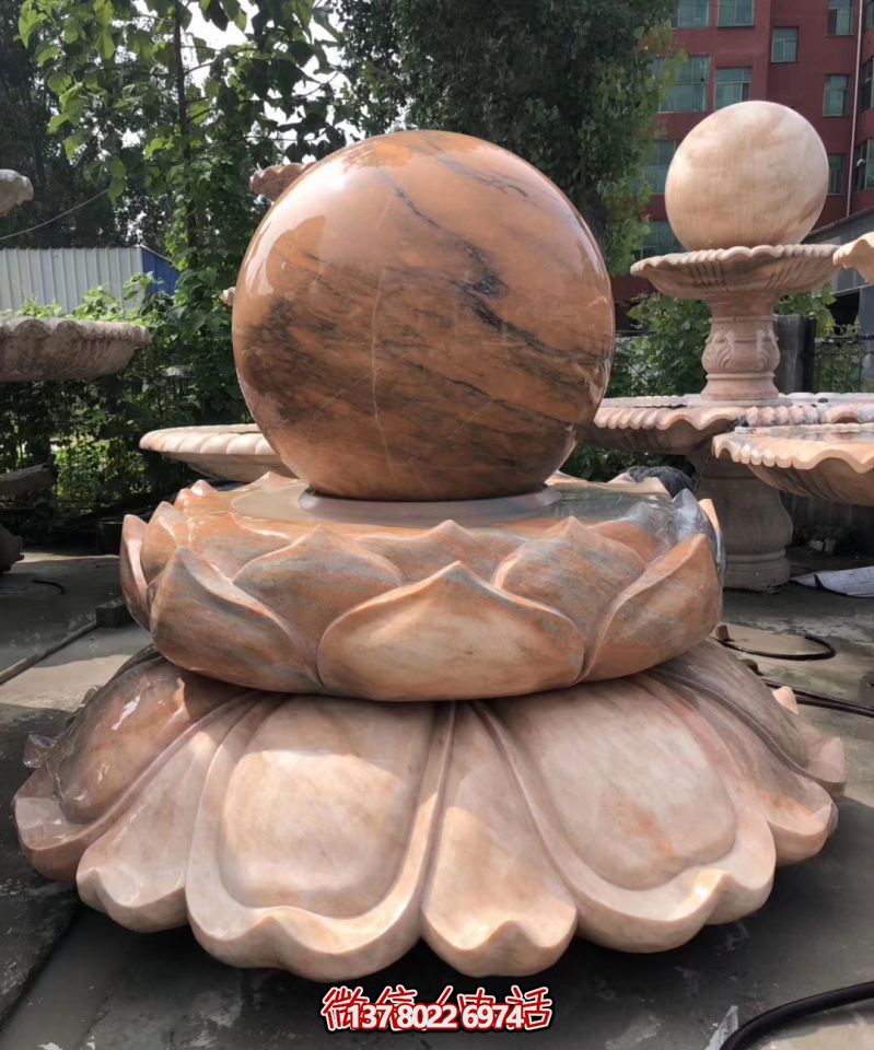 萬象景觀石雕——融合晚霞紅、蓮花風(fēng)水球、雕塑別墅，讓您的景觀更加美麗