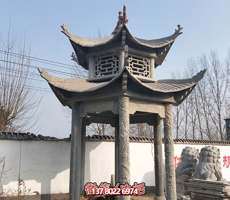 古樸雅致的仿古涼亭，讓你走進歷史悠久的古寺廟