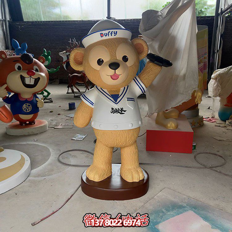 玻璃鋼卡通熊雕塑，點綴戶外園林景觀