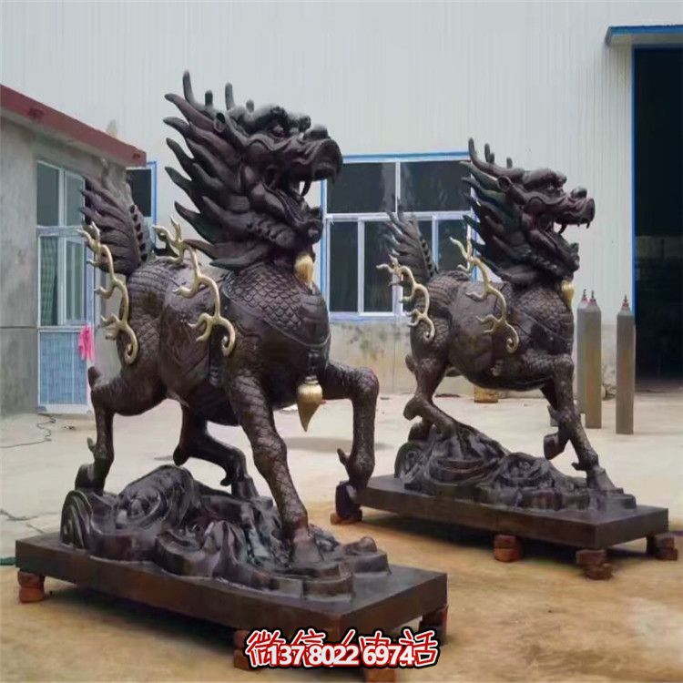 山水之藝，大型銅雕麒麟神雕塑