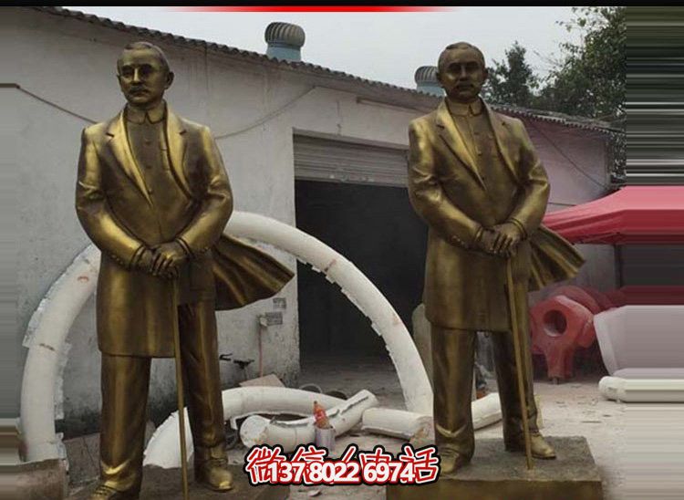 偉人孫中山仿銅雕塑，玻璃鋼擺放景觀園林