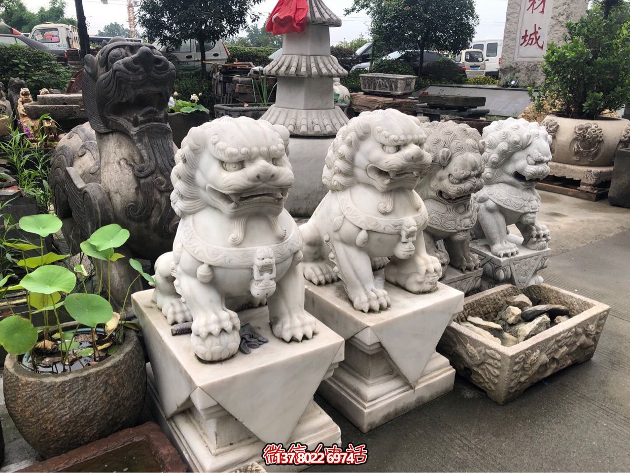 精美獅子雕塑，企業(yè)招財(cái)納福