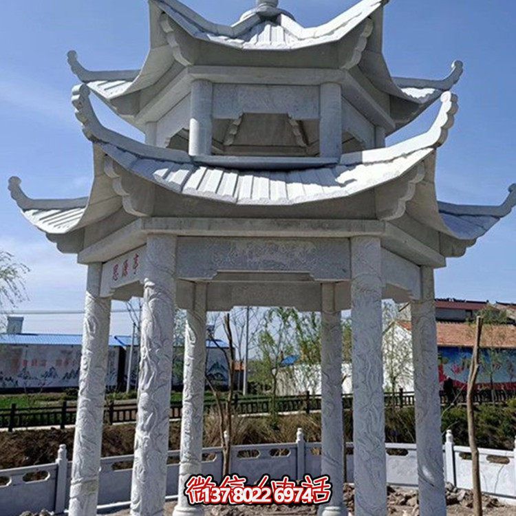 精美大理石石雕涼亭，打造完美的戶外園林景觀