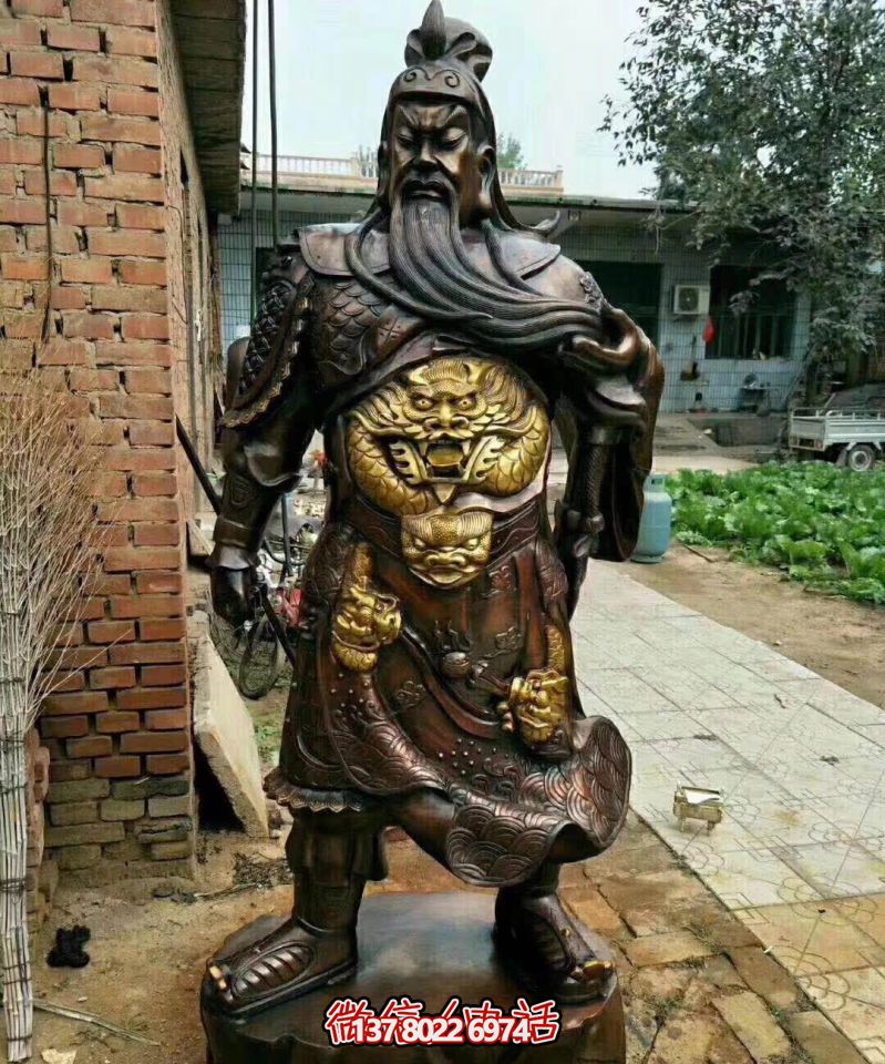 關(guān)公銅雕，大型景區(qū)寺廟開業(yè)招財(cái)供奉雕塑