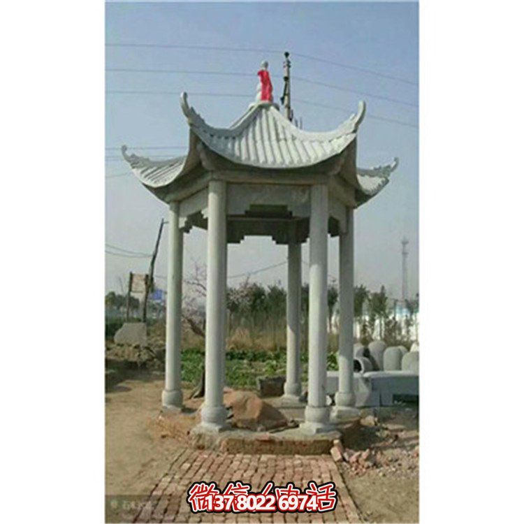 精美雕刻石頭涼亭，享受乘涼休息的樂趣