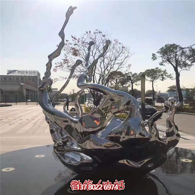 創(chuàng)意不銹鋼浪花雕塑，美化你的戶外廣場