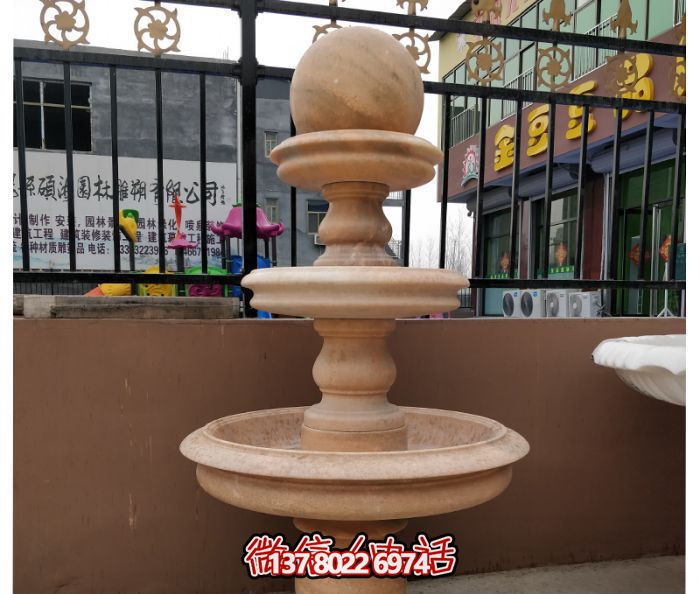 自然之美，多層風(fēng)水球石雕晚霞紅別墅