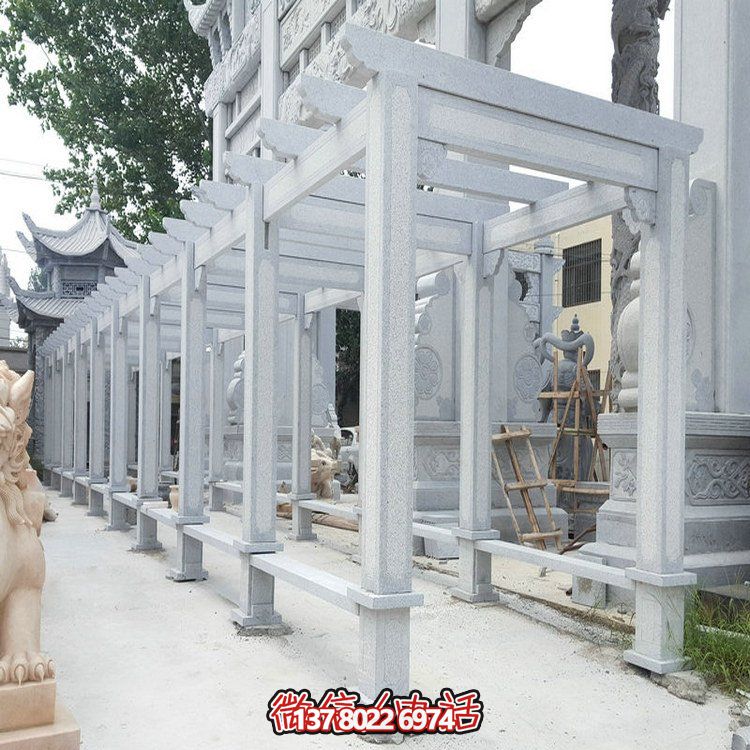 精美大理石石雕裝飾長(zhǎng)廊，美化小區(qū)戶外環(huán)境